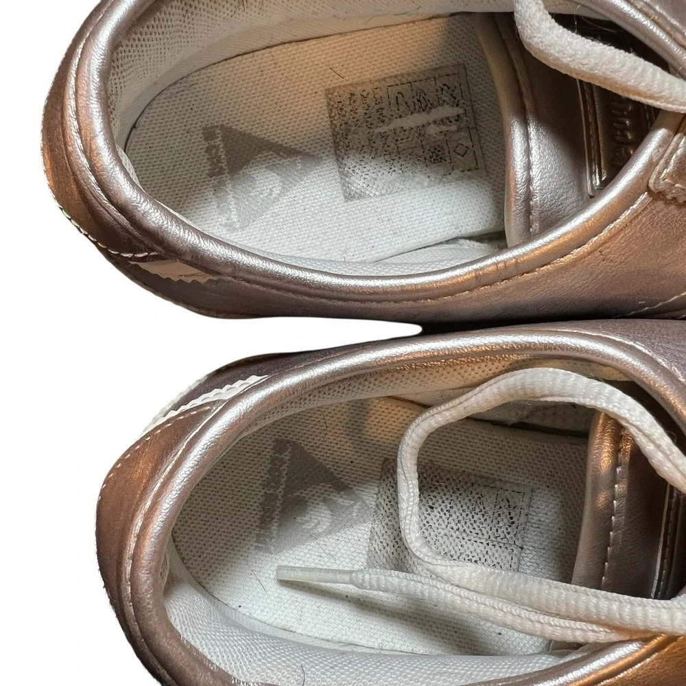Le Coq Sportif Rose Gold Metallic Leather Sneakers‎ Women's Size 8.5